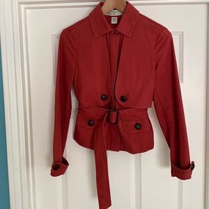 Anthropologie belted cotton canvas jacket